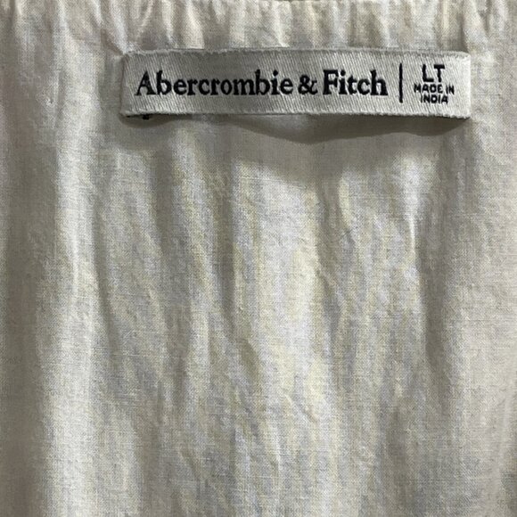 Abercrombie & Fitch Dress L Tall Floral‎ Linen Blend Smocked Waist Tiered Mini - Picture 3 of 9